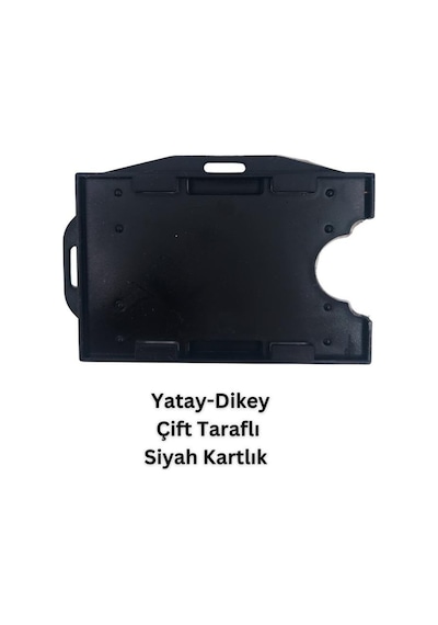 Siyah Yatay Dikey Çift Taraflı Kart Koruyucu