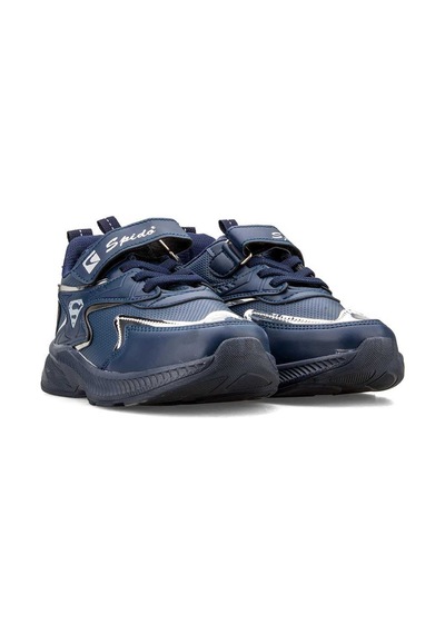 Spido 08 Filet Cırtlı Numara 31 Ünisex Çocuk Sneaker Ayakkabı Gümüş - Lacivert
