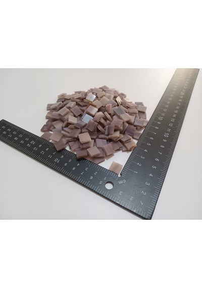 Mor Krem Kare Vitray Cam Mozaik Taşı - Sanatsal Mozaik Çalışmalarınız İçin Yaklaşık 10 X 10 Mm