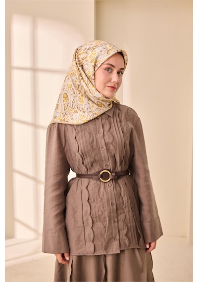 Silk Home Twill İpek Eşarp 11478-43 Vizon, Hardal, Bebe Mavi, Gri