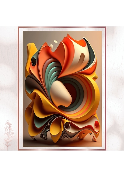 Spiral Soyut Sanat Pvc Tablo - Retro Renkli Modern Pvc Tablo