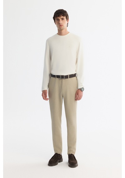 Avva Erkek Ekru Bisiklet Yaka Viskon Karışımlı Basic Regular Fit Sweatshirt A42y1350