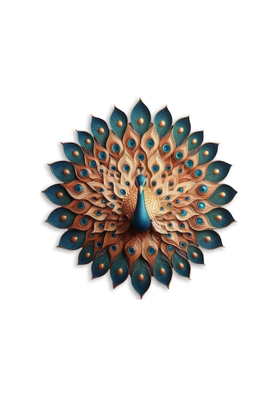 Turkuaz Tavuskuşu - Metal Tablo - Dec0114 60 X 60 Cm Çok Renkli