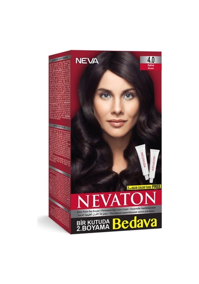 Nevaton Set Saç Boyası Bir Kutuda 2 Boyama 4.0 Kahve