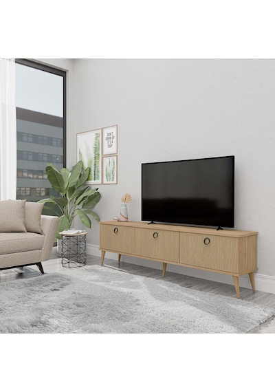 1372 Lexus 180 Cm Ahşap Ayaklı Tv Ünitesi Sepet - Yunus