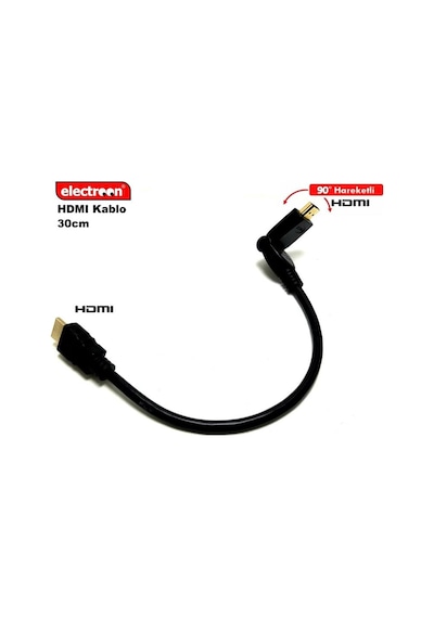 Electroon 30Cm Hdmi Kablo 90Derece Hareketli