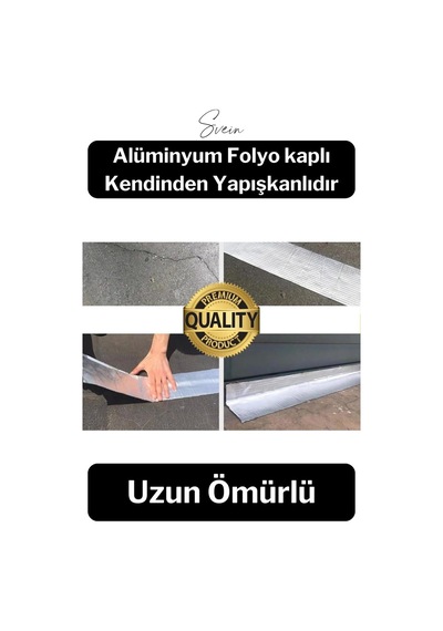 72 Mm X 2 Mt Su Geçirmez Sızdırmaz Çatı Boru Dayanıklı Çamur Sakız Bant Alüminyum Tamir Bandı