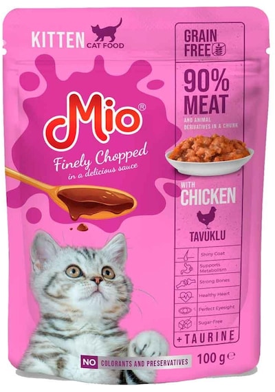 Mio Yavru Kedi Yaş Mama Tavuk Etli 100 Gr