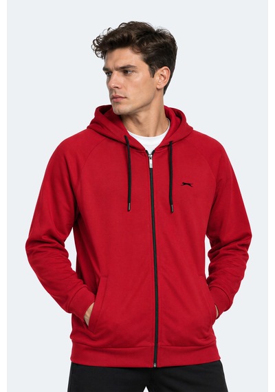 Slazenger Freewıll Erkek Kapüşonlu Cepli Bordo Sweatshırt