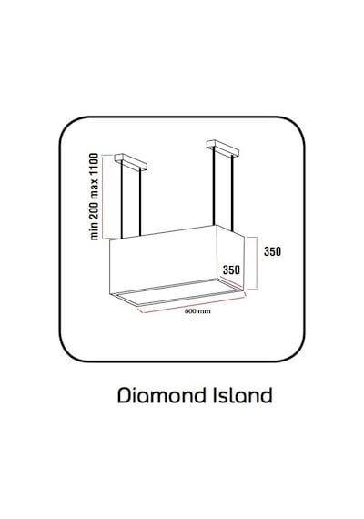 Alveus Diamond Ada Tipi 60 CM Davlumbaz