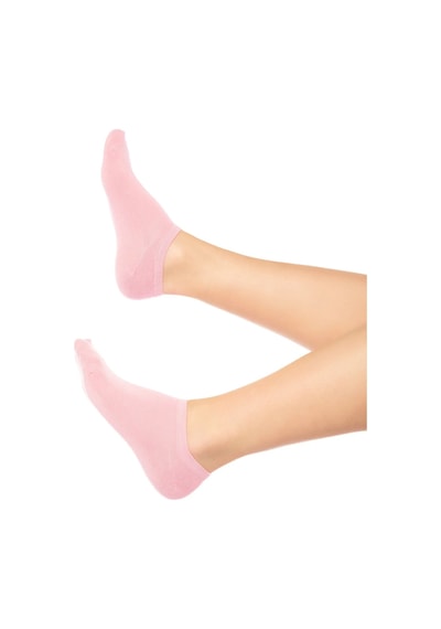 Saysez Bambu Kadın Sneaker Pembe Çorap Dikişsiz Görünmez Bilekte Spor Çorap Premium 4'lü Paket Renkli
