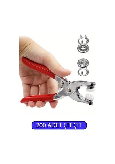 Metal Çıtçıt Düğme Pensesi Ve Aparat Seti Gömlek Elbise İçin Kolay Çıtçıt Takma Aparatı