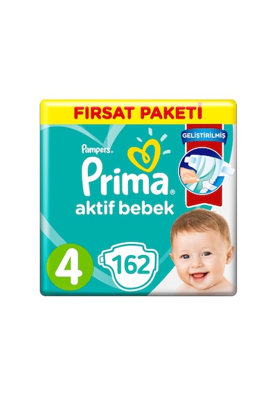 Prima Aktif Bebek 4 Beden Maxi Bebek Bezi Fırsat Paketi 3 x 54 162 Adet 3'lü