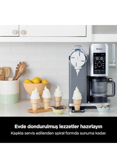 Ninja Swirl By Creami Soft Serve Dondurma Makinesi 13 Programlı Frozen Yoğurt Sorbe Milkshake Ev Tipi Soğuk Tatlı Cihazı 800 W Premium