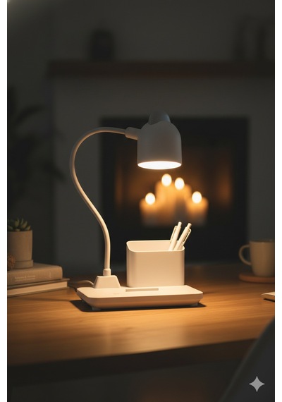 Şarjlı Led Masa Lambası Kalemlikli - 3 Modlu Pratik Masa Lambası Renkli