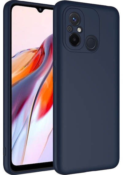 Noktaks - Xiaomi Uyumlu Xiaomi Redmi 12c - Kılıf İçi Kadife Koruyucu Mara Lansman Kapak - Lacivert
