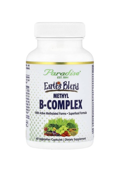 Paradise Herbs, Earth's Blend, Methyl B-complex, 60 Vegetarian Capsules