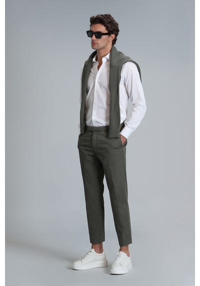 Lufian Plus Smart Erkek Chino Pantolon Slim Fit Yeşil Yeşil 111190312100600 Yeşil