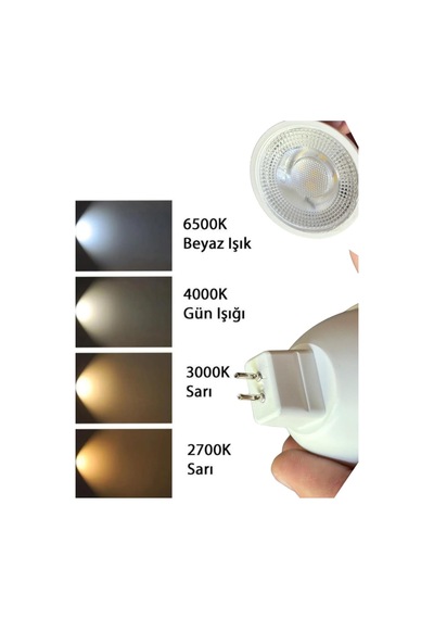 5w 40w Sarı Işık 3000k Mr16 Led Çanak Ampul, 4 Adet Diğer