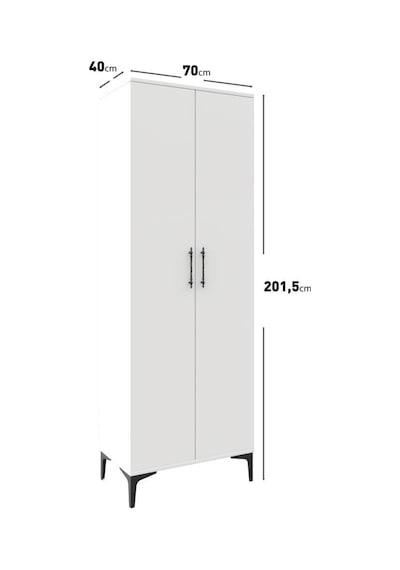 Plain Metal Ayak Metal Kulp Pla2200 Çok Amaçlı Dolap Mutfak Dolabı Banyo Dolabı Ayakkabılık Balkon Dolabı Kiler Dolabı Beyaz
