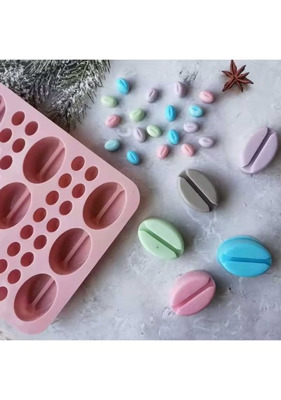 Silikon Kek Kalıp Sugarcraft Kahve Çekirdekleri Kalıbı Şeker Hamuru Çikolata Kalıbı Çok Renkli