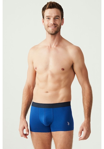 U.S. Polo Assn. Erkek Lacivert - Saks - Lacivert Melanj 3 Lü Boxer 80307 Lacivert