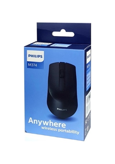 Philips SPK7374 M374 2.4Ghz Siyah 800/1200/1600dpi Kablosuz Mouse (PİLLİ)