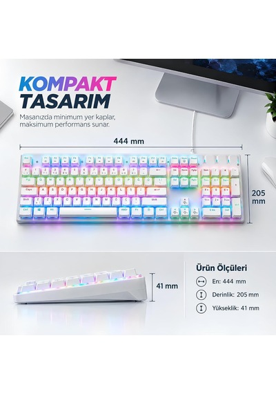 Node Game Kablolu Rgb Mekanik Oyuncu Klavye Bilek Destekli Kb-15