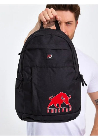 Chıgago Sırt Çantası 48x30x15 Siyah Okul Çantası Siyah