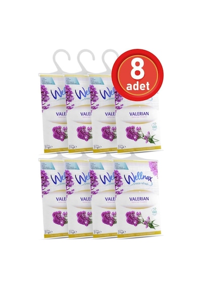 Wellnax Askılı Dolap Ve Çekmece Kokusu Valerian 8 Adet