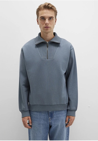 Mavi Erkek Yarım Fermuarlı Sweatshırt Fırtına Gri 0s10368-80889 Gri