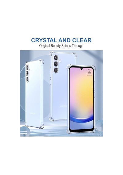 Samsung Galaxy A25 Uyumlu Köşe Dolgulu Anti Shock Telefon Kılıfı Ve 5d Kırılmaz Cam Ekran Koruyucu