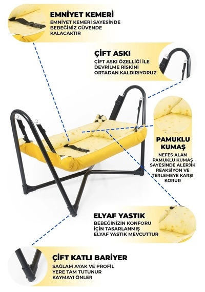 Plüton Bebek Hamak Sarı