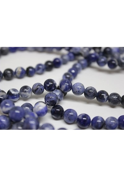 Sodalit Taşı Royal 8mm YARIM Dizi (18cm uzunluğundadır)