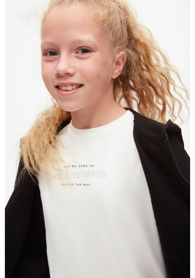 Xo Kids Kız Çocuk Tişört 8-14 Yaş 37320 Ekru