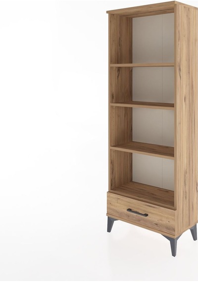 Arges Dolap 4 Raflı Tek Çekmeceli 60x30x163 Çam-çam Çam