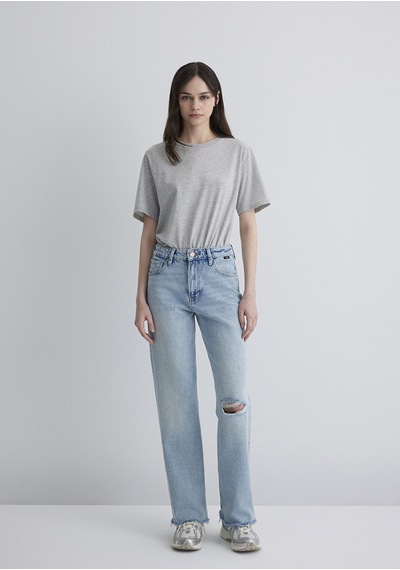 Mavi - Barcelona Kolej Vintage Açık Mavi Jean Pantolon 101047-89198 Açık Mavi