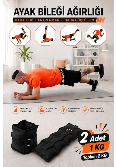 1 Kg Siyah Deluxe Comfort El Ayak Ağırlığı Siyah