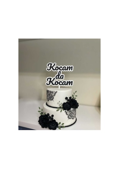 Kocam Da Kocam Yazılı Pasta Üstü Süsleme Doğum Günü Yıl Dönümü İçin 3d Butik Pasta Dekoru