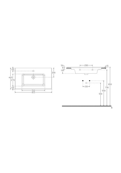 Isvea Sistemat Flat Lavabo 81 CM 10Sl51081