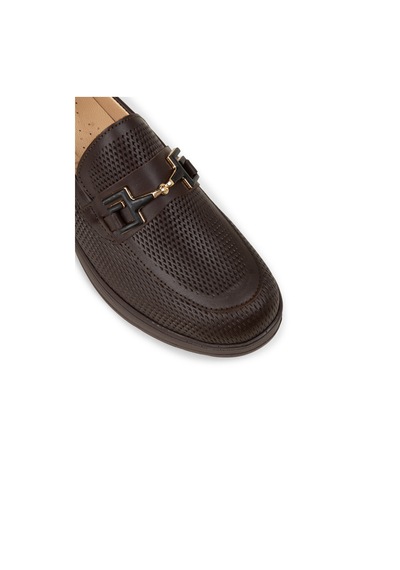 Deery Kadın Hakiki Deri Kahverengi Dolgu Topuk Loafer - N0277zkhvc01