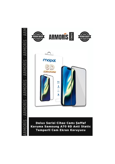 Delux Serisi Cihaz Camı Şeffaf Koruma Samsung  Uyumlu A70 6d Anti Static Temperli Cam Ekran Koruyucu