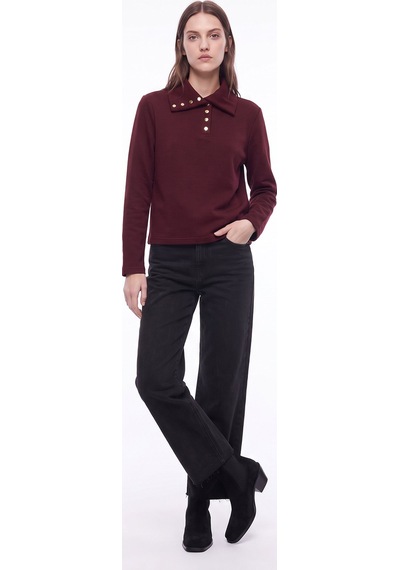Mustang Bordo Kadın Sweatshirt M6wl-swt1549 Mürdüm