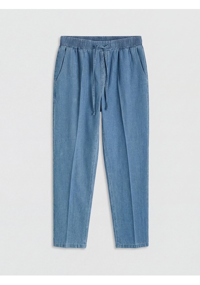Lcwaıkıkı Classic Mavi Carrot Fit Keten Karışımlı Kadın Jean Pantolon