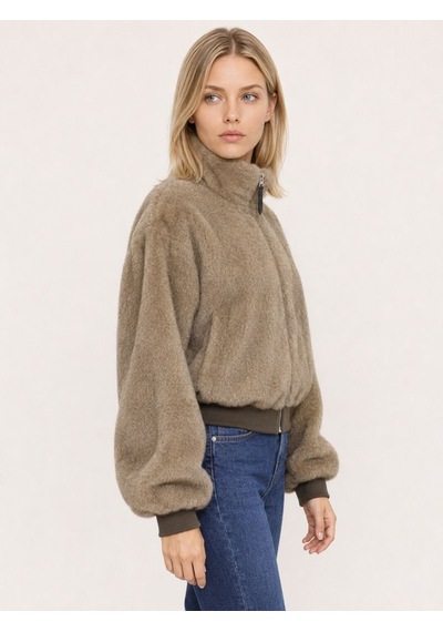 Loft Kadın Bej Kapüşonlu Oversize Mont Lf2043908 Q1.v1