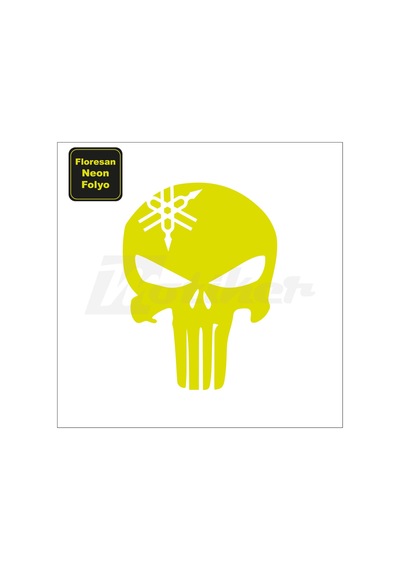 Punisher Yamaha Neon Sarı Yeşil Sticker