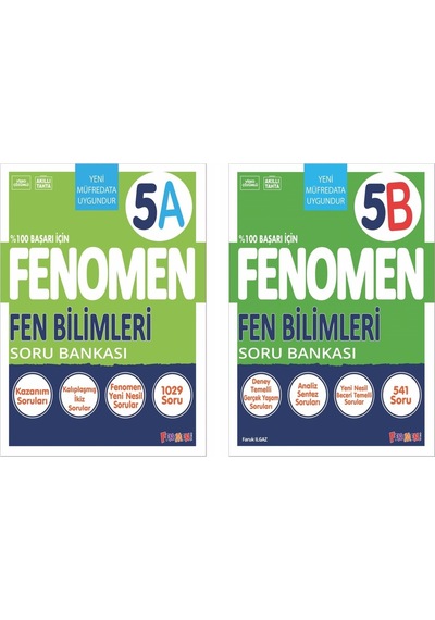 5. Sınıf Fenomen Fen Bilimleri Soru Bankası 5a - Fen Bilimleri Soru Bankası 5b 2'li Set