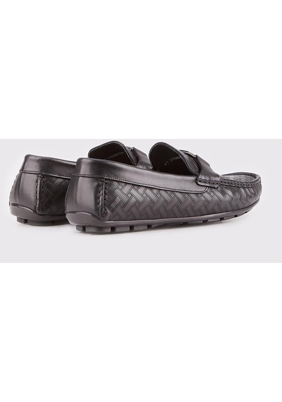Cabani Hakiki Deri Siyah Erkek Loafer - Siyah