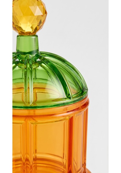 Lumi Kapaklı Kristal Obje-amber Green