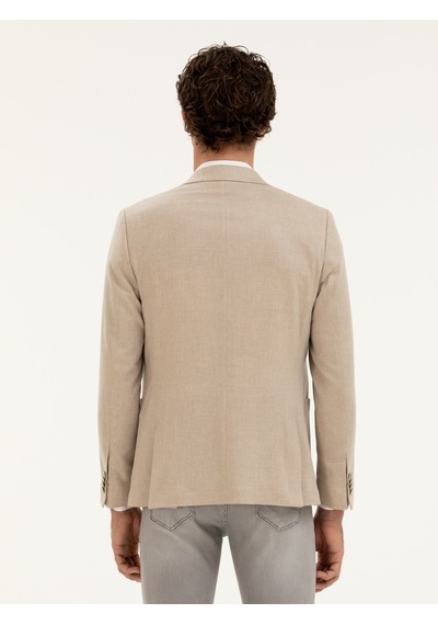 Cacharel Bej Slim Fit Kaşmir Ceket